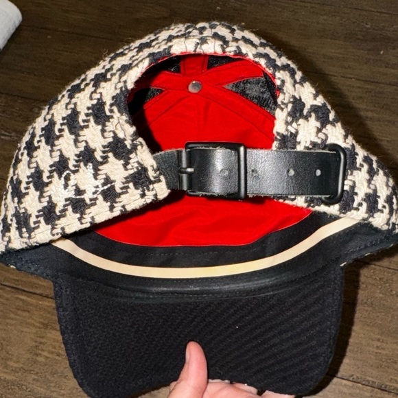 Rag & Bone Marilyn Houndstooth Black & White Knit Baseball Cap Women Adjustable main image 8